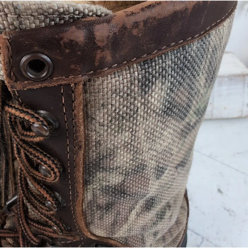 Vintage DANNER  Size 10 D  Camo Brown Hunting Field Boots Gore-Tex Vibram